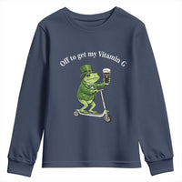 Funny Frog St Patricks Day Meme Youth Sweatshirt Vitamin G Irish Beer