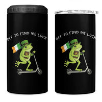 Funny Frog Christian St Patricks Day 4 in 1 Can Cooler Tumbler Off To Find Me Lucky