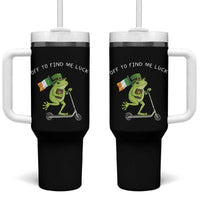 Funny Frog Christian St Patricks Day Tumbler With Handle Off To Find Me Lucky