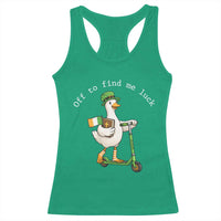 Funny Goose Christian St Patricks Day Racerback Tank Top Off To Find Me Lucky