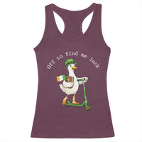 Funny Goose Christian St Patricks Day Racerback Tank Top Off To Find Me Lucky