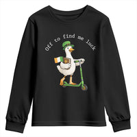 Funny Goose Christian St Patricks Day Youth Sweatshirt Off To Find Me Lucky