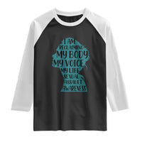 Sexual Assault Awareness Raglan Shirt Women Support Survivors