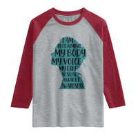 Sexual Assault Awareness Raglan Shirt Women Support Survivors