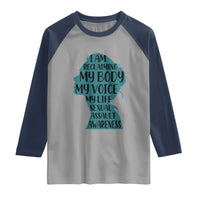 Sexual Assault Awareness Raglan Shirt Women Support Survivors