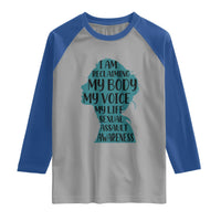 Sexual Assault Awareness Raglan Shirt Women Support Survivors