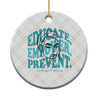 Sexual Assault Awareness Prevention Ceramic Ornament Educate Empower Prevent Women's Right