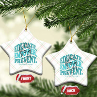 Sexual Assault Awareness Prevention Ceramic Ornament Educate Empower Prevent Women's Right