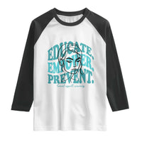 Sexual Assault Awareness Prevention Raglan Shirt Educate Empower Prevent Women's Right