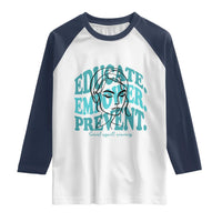Sexual Assault Awareness Prevention Raglan Shirt Educate Empower Prevent Women's Right