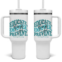 Sexual Assault Awareness Prevention Tumbler With Handle Educate Empower Prevent Women's Right