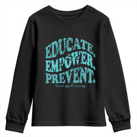 Sexual Assault Awareness Prevention Youth Sweatshirt Educate Empower Prevent Women's Right