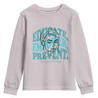 Sexual Assault Awareness Prevention Youth Sweatshirt Educate Empower Prevent Women's Right