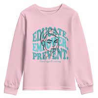 Sexual Assault Awareness Prevention Youth Sweatshirt Educate Empower Prevent Women's Right