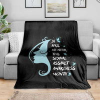 Sexual Assault Awareness Month Throw Blanket In April We Wear Teal Ribbon