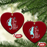 Sexual Assault Awareness Month Ceramic Ornament In April We Wear Teal Ribbon