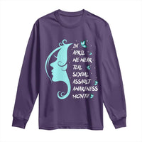 Sexual Assault Awareness Month Long Sleeve Shirt In April We Wear Teal Ribbon