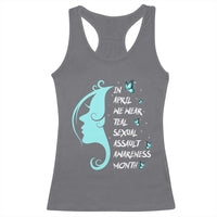 Sexual Assault Awareness Month Racerback Tank Top In April We Wear Teal Ribbon