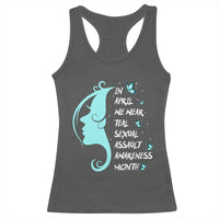 Sexual Assault Awareness Month Racerback Tank Top In April We Wear Teal Ribbon