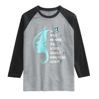 Sexual Assault Awareness Month Raglan Shirt In April We Wear Teal Ribbon
