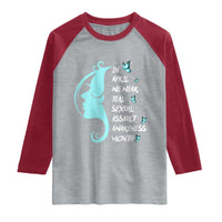 Sexual Assault Awareness Month Raglan Shirt In April We Wear Teal Ribbon