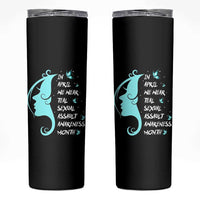 Sexual Assault Awareness Month Skinny Tumbler In April We Wear Teal Ribbon