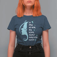 Sexual Assault Awareness Month T Shirt For Women In April We Wear Teal Ribbon