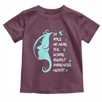 Sexual Assault Awareness Month Toddler T Shirt In April We Wear Teal Ribbon