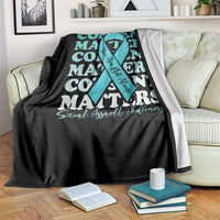 Sexual Assault Awareness Month Throw Blanket Teal Ribbon Consent Matters You Are Not Alone