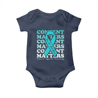 Sexual Assault Awareness Month Baby Onesie Teal Ribbon Consent Matters You Are Not Alone
