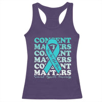 Sexual Assault Awareness Month Racerback Tank Top Teal Ribbon Consent Matters You Are Not Alone