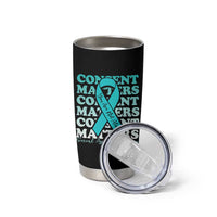 Sexual Assault Awareness Month Tumbler Cup Teal Ribbon Consent Matters You Are Not Alone