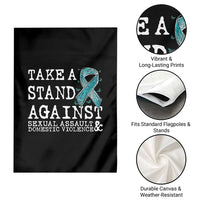 Sexual Assault Awareness Month Garden Flag Stand Against Sexual Assault & Domestic Violence