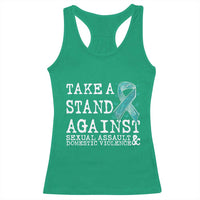 Sexual Assault Awareness Month Racerback Tank Top Stand Against Sexual Assault & Domestic Violence