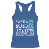 Sexual Assault Awareness Month Racerback Tank Top Stand Against Sexual Assault & Domestic Violence