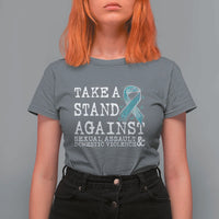 Sexual Assault Awareness Month T Shirt For Women Stand Against Sexual Assault & Domestic Violence