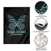 Sexual Assault Awareness Butterfly Ribbon Garden Flag