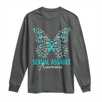 Sexual Assault Awareness Butterfly Ribbon Long Sleeve Shirt
