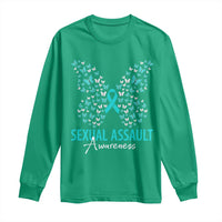 Sexual Assault Awareness Butterfly Ribbon Long Sleeve Shirt