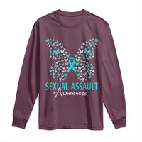 Sexual Assault Awareness Butterfly Ribbon Long Sleeve Shirt