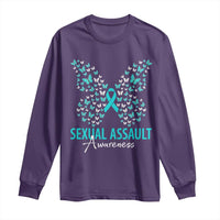 Sexual Assault Awareness Butterfly Ribbon Long Sleeve Shirt