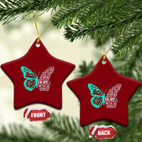 I Wear Teal For Sexual Assault Awareness Ceramic Ornament