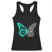 I Wear Teal For Sexual Assault Awareness Racerback Tank Top