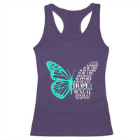 I Wear Teal For Sexual Assault Awareness Racerback Tank Top