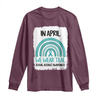 Sexual Assault Awareness Long Sleeve Shirt In April We Wear Teal Ribbon