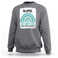Sexual Assault Awareness Sweatshirt In April We Wear Teal Ribbon