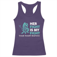 Sexual Assault Awareness Racerback Tank Top Her Fight is My Fight