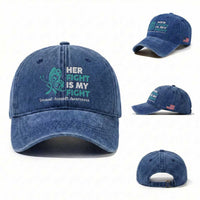 Sexual Assault Awareness Washed Cotton Baseball Cap Her Fight is My Fight