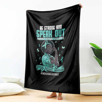 Sexual Assault Awareness Throw Blanket Support African Women Stop Sexual Abuse Awareness