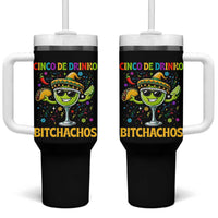 Cinco De Drinko Bitchachos Tumbler With Handle Funny Margarita Cinco De Mayo Mexican Fiesta